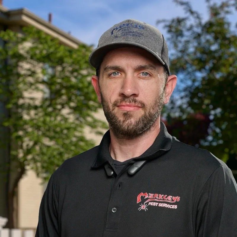 Devon Burns, service technician at Markley's Pest Elimination Services